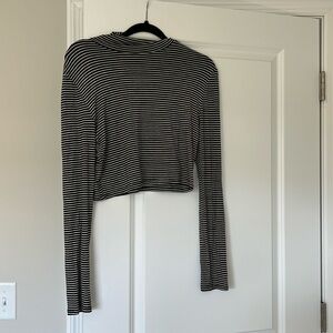 Striped Long Sleeve Cropped Tee